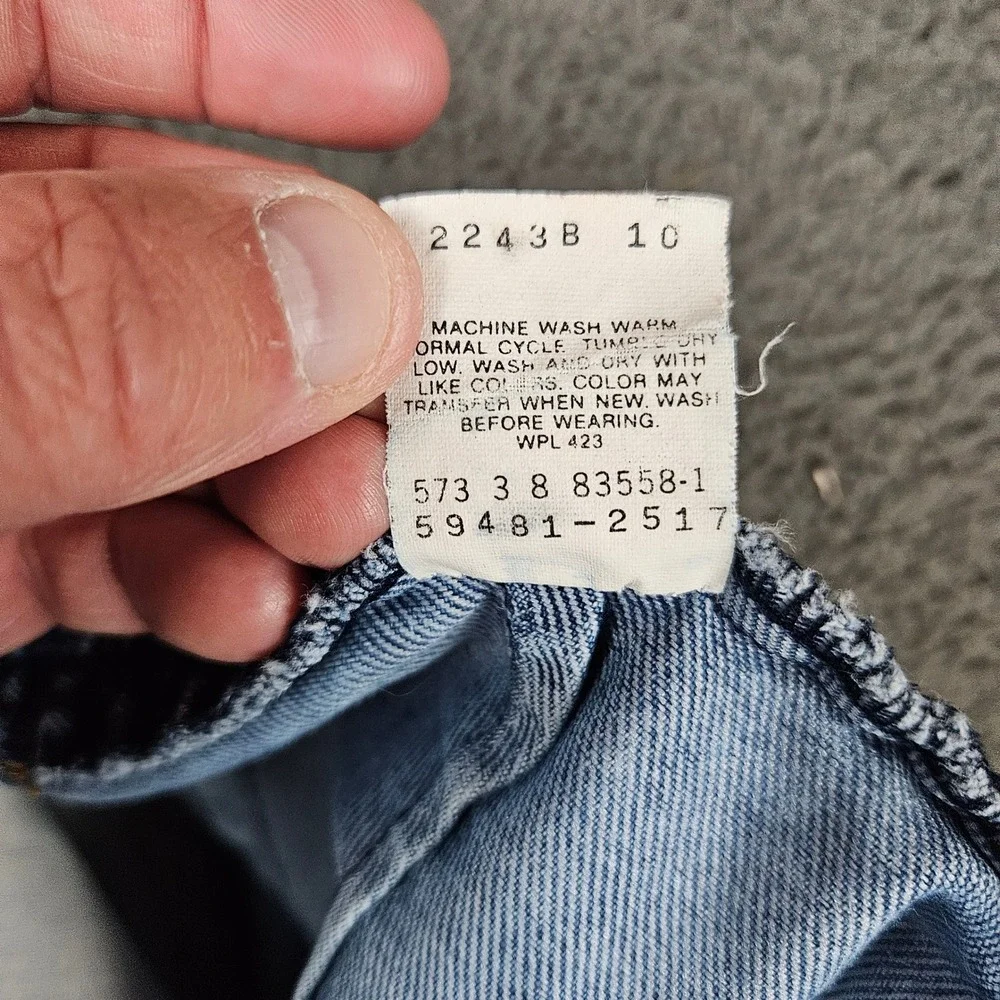 Vintage Levis 26W 40 Light‎ Wash Patchwork Straight Leg Jeans Made in USA Blue